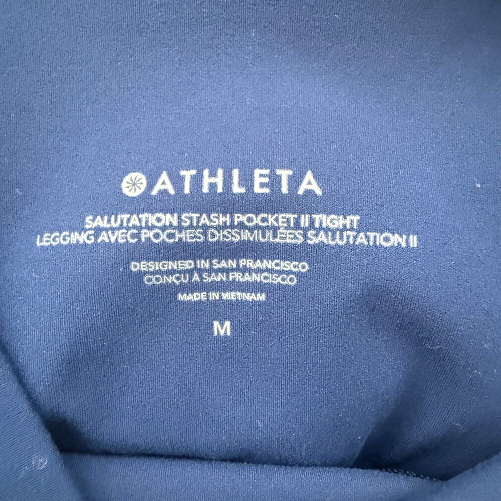 Athleta Salutation Stash Pocket II Tight Ultramarine Blue Size M Side Pockets - Picture 8 of 8